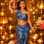 Fiber Traditional Lady Idol with Decorative Lamp