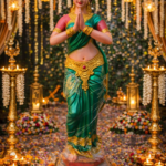 Fiber Welcome Lady Idol in Namaste Pose for Entrance Decoration 2 Pcs